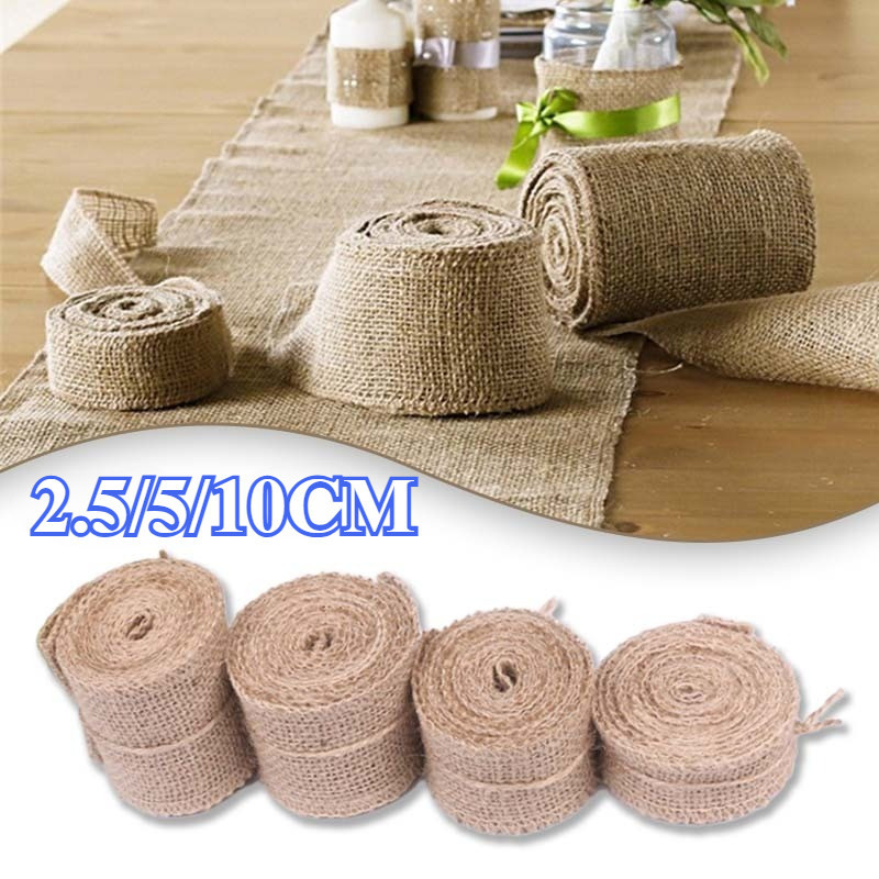10m Pita Goni Roll Pita Goni Coklat Braided Jute Ribbon Tali Goni Anyaman Pita Goni Renda