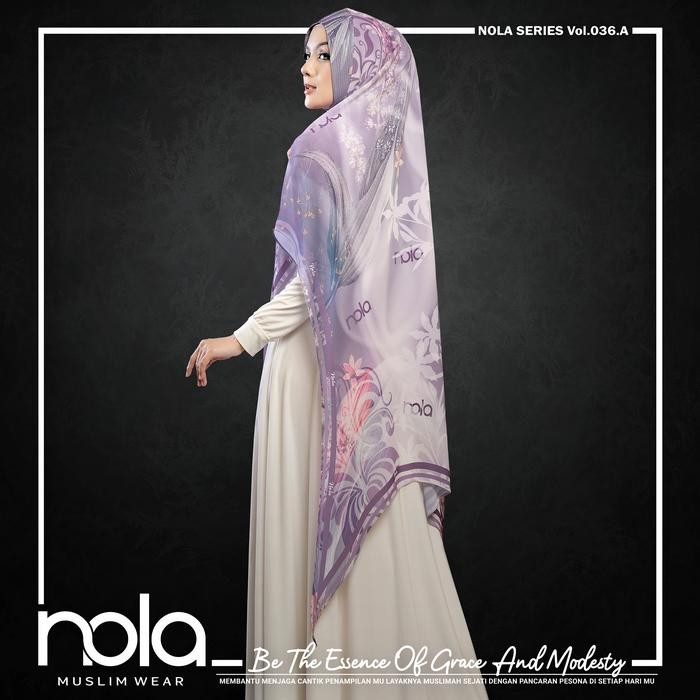 [Best Promo] Nola Khimar Printing V36 Ceruty Babydoll 2 Layer Model Belakang Pari Hijab instan Musli