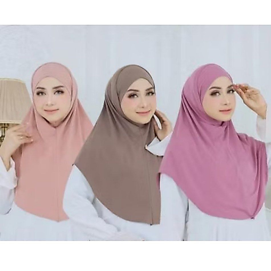 Hijab Bergo Medina | Jilbab Instan Malay Soft Ped | Bergo Jersey Tali  Premium