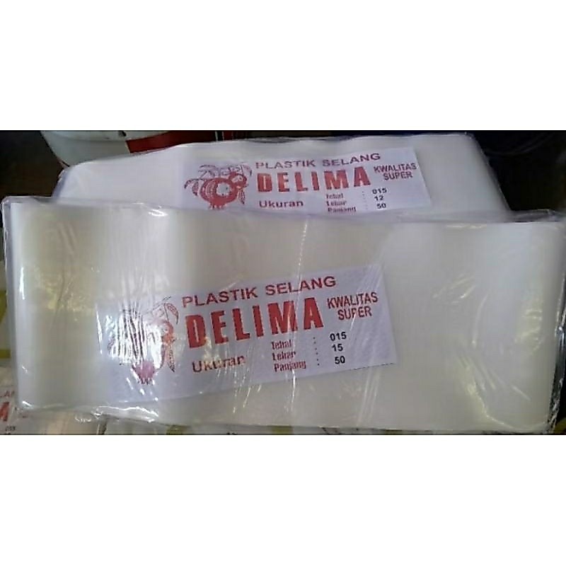 Plastik Selang Delima Ukuran 3" panjang 50meter warna bening/putih