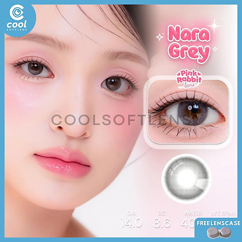 PINKRABBIT SOFTLENS NARA GREY – Normal & Minus 0,50 S/D 6,00 (1 PCS/Sebelah) / Softlens / Soft Lens 