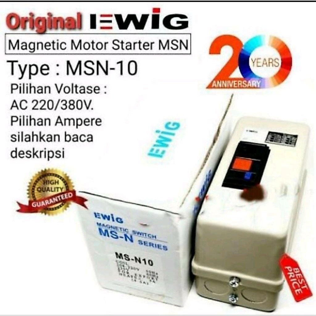 EWIG Magnetic Motor Stater MS-N10 Saklar on of pemutus kontak MSN10 msn 10
