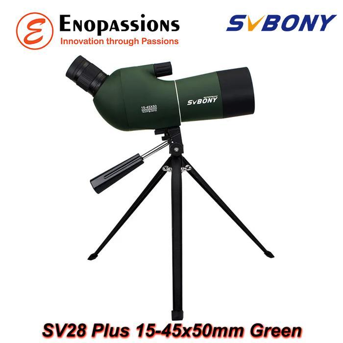 Svbony SV28 Plus Spotting Scope BAK4 FMC IP65 - 15-45x50 Green