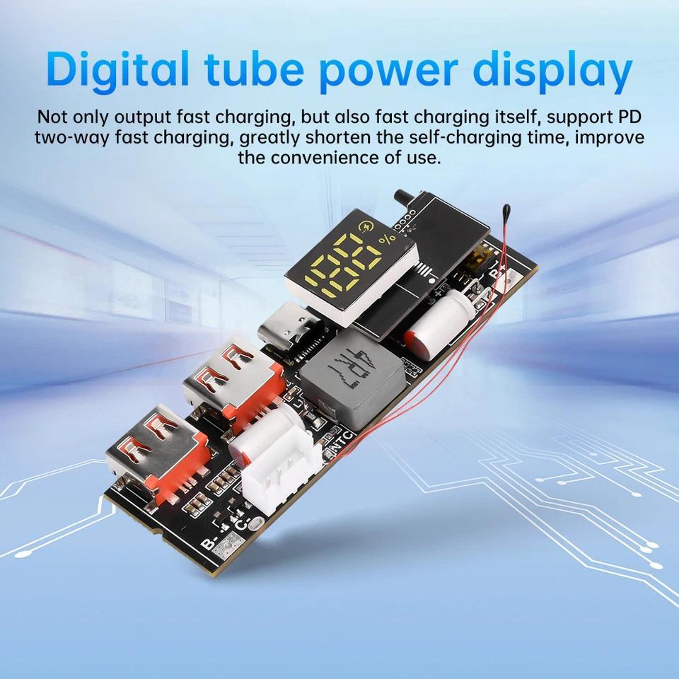 QC3.0 3S 4S 5S 65W Birectional Fast arge Mobile Power Module Power Bank 18650 Quick arging Module PD