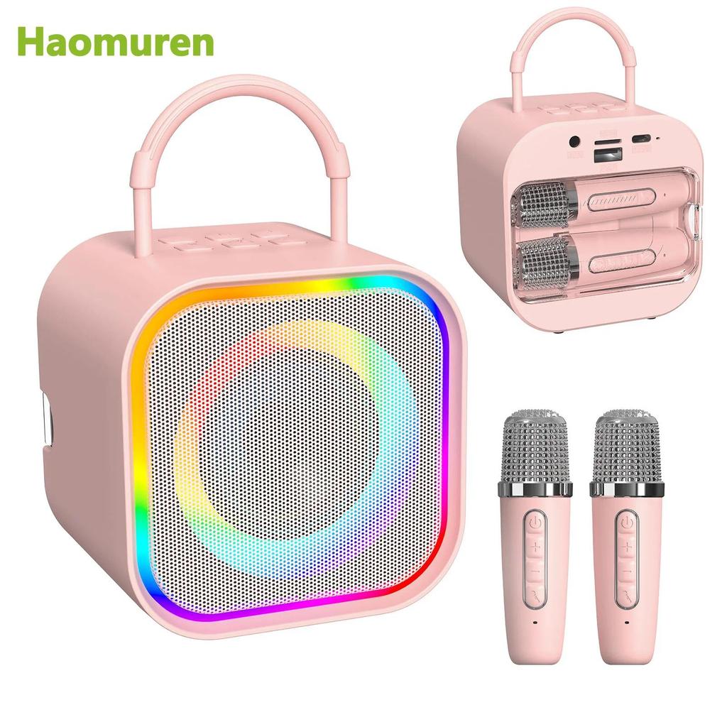 Haomuren Mini Karaoke Machine for Kids Girls  Portable All in one Bluetooth Karaoke Speaker with 2 m