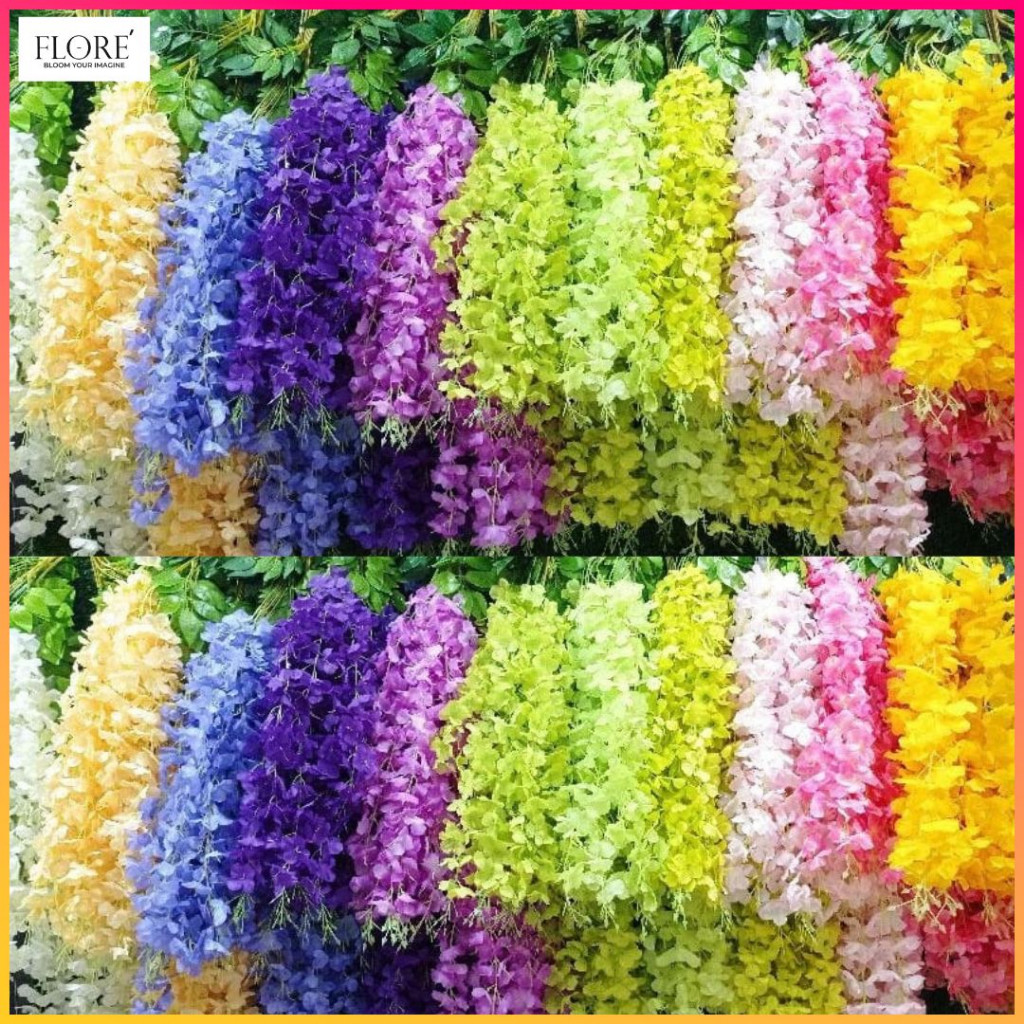newBunga Wisteria Jumbo 1 Lusin / Bunga wisteria jumbo juntai murah / Wisteria Besar Premium Lusin (