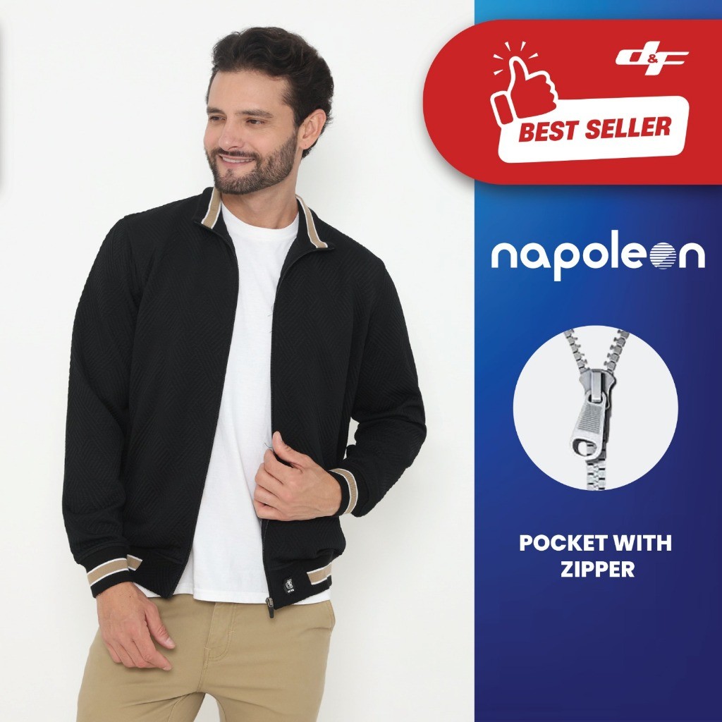 d&f Napoleon Jaket pria - Hitam