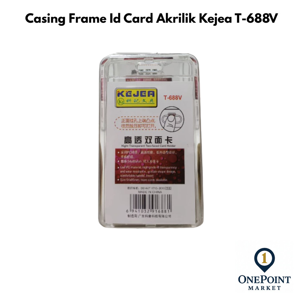 Casing Akrilik Kejea T-688V Card Holder Acrylic Id Card Holder Transparan