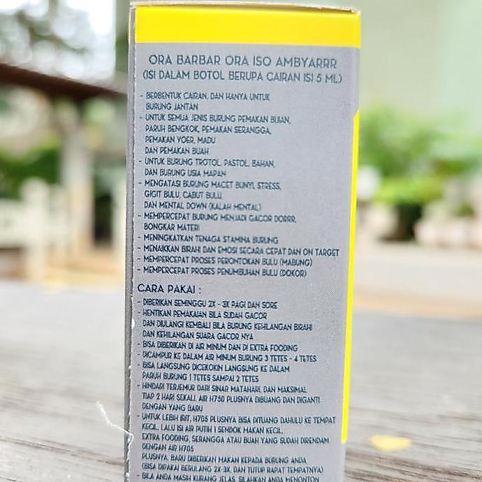 H705 PLUS (VITAMIN PENGGACOR BURUNG HARIAN & BURUNG LOMBA)