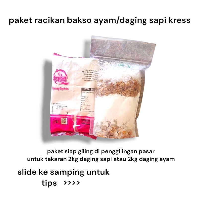 Paket bumbu racik bakso pentol siap giling 2 kg premium