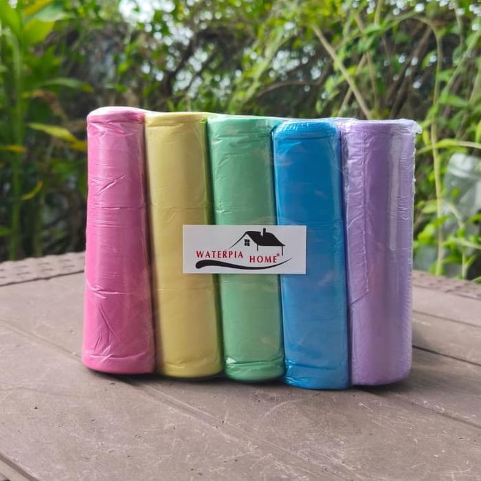 Plastik Sampah Tipis dan Kuat isi 5 Roll 150 pcs - Warna-warni