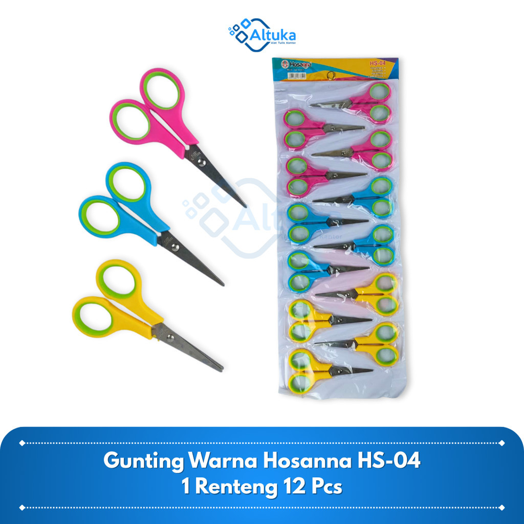 

(12 Pcs) HOSANNA Scissors Paper / Gunting Kertas Warna Ukuran Kecil HS-04
