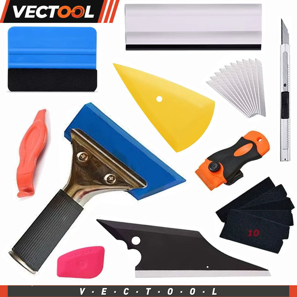 Kit Peralatan Pembungkus Mobil, Pengikis Karet Kaca Film, Pengikis Karet Kaca Film Vinyl, Pengikis L