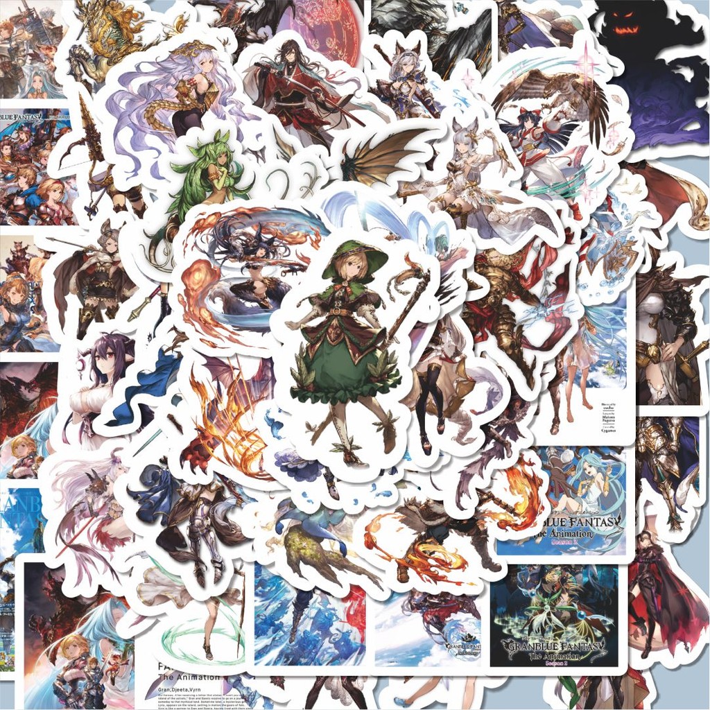 

100PCS Lucu Stiker Game Granblue Fantasy Char Mix 7 Stiker Aesthetic Stiker Anti Air Stikers Berperekat Waterproof sticker decal buat Motor Helm Buku Journal Koper Casing HP Laptop Botol Minum Hadiah anak