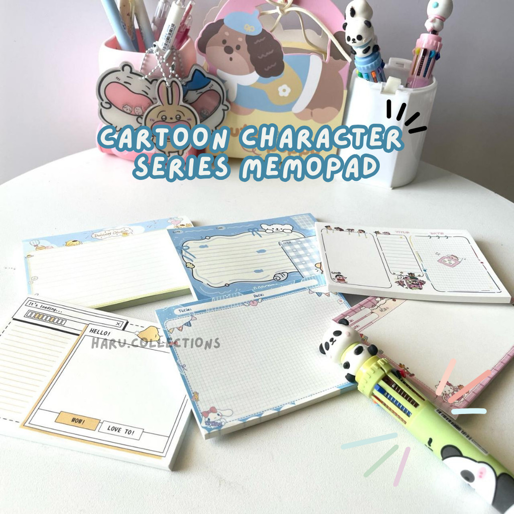 

[HARU] B5 A7 Cartoon Character Series Memo Pad Notebook Buku Catatan Lucu Karakter Kartun Alat Tulis Kawaii