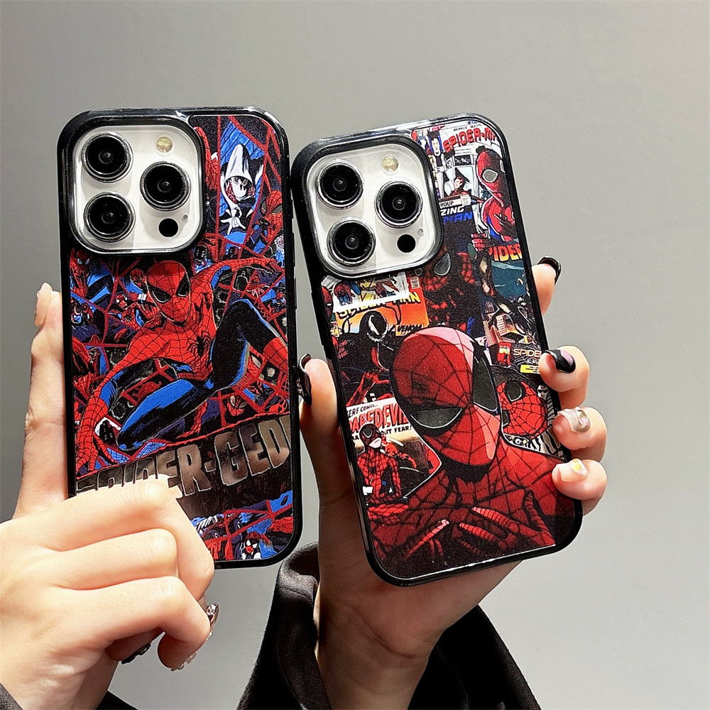 Cartoon Spiderman Batman Phone Case for IPhone 16 15 14 13 12 11 Pro Max Anti Drop Soft TPU Cover Gi