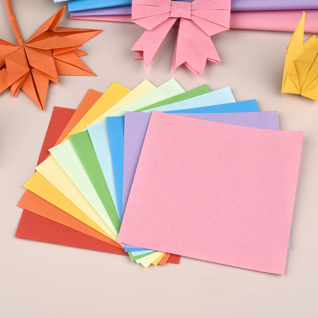 

100pcs Colorful Folding Paper Square A4 Multi Size Origami Paper DIY Folding Craft Paper Scrapbooking Party Packing Supplies