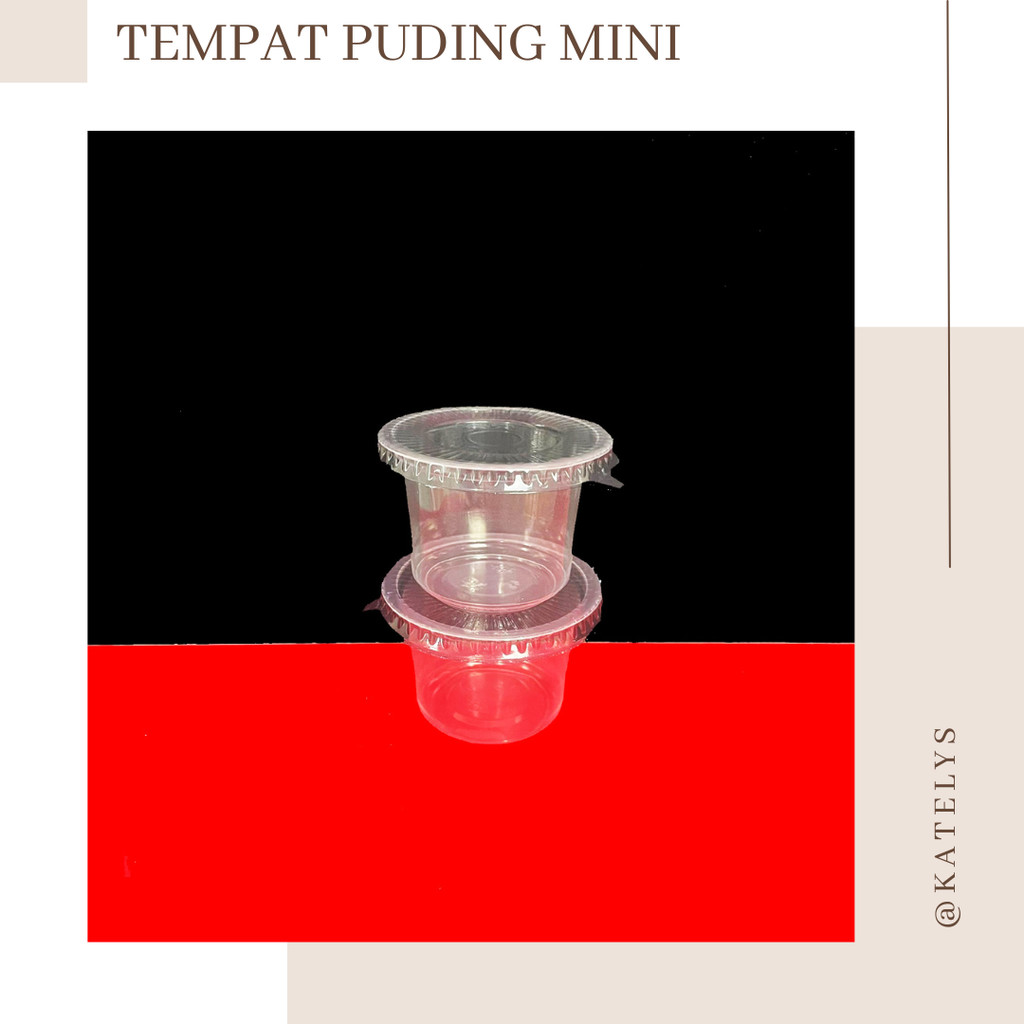 Mini Cup Pudding Dessert Dengan Tutup | Cup Puding Bulat | Tempat Puding Mini Plastik