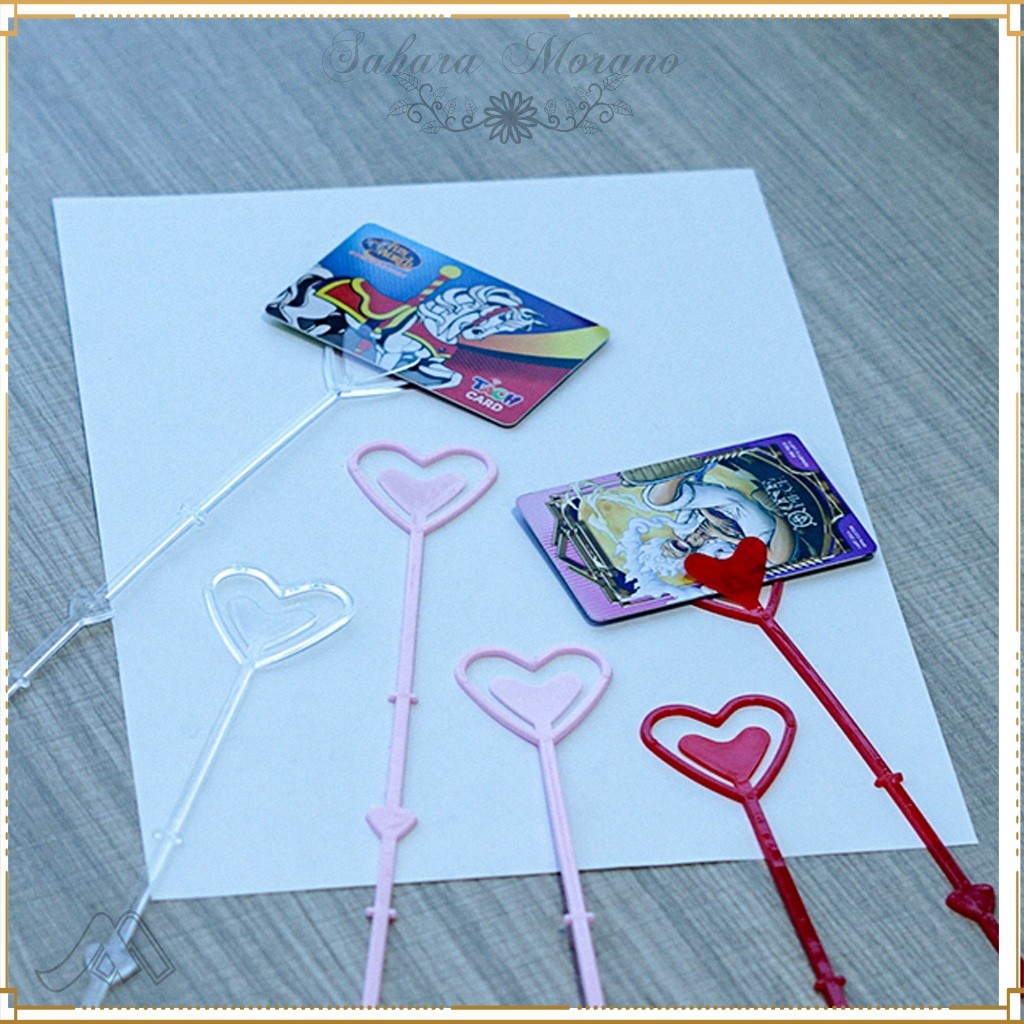 

[1 Pack ± 80 Pcs] Card Holder Plastic / Stick Card Buket Bunga Love / Stick kartu Ucapan