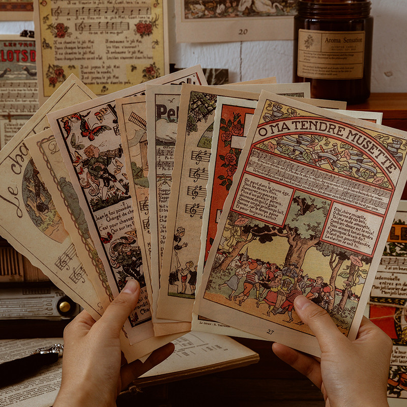 

10 pcs/lot Vintage INS Simulation Old book page Scrapbooking material paper Decoration DIY Retro Old newspaper Background paper