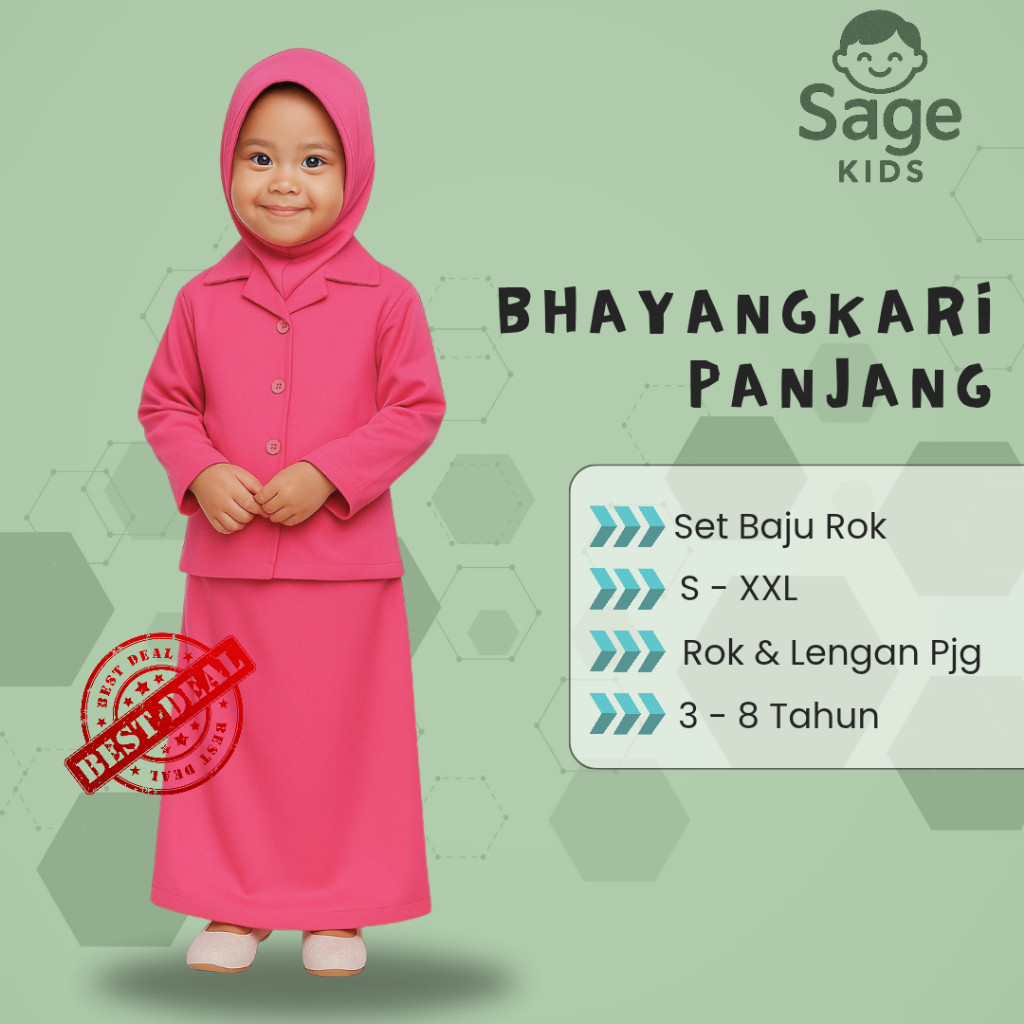Baju anak BHAYANGKARI / 1 stell baju BHAYANGKARI anak / baju BHAYANGKARI anak muslim
