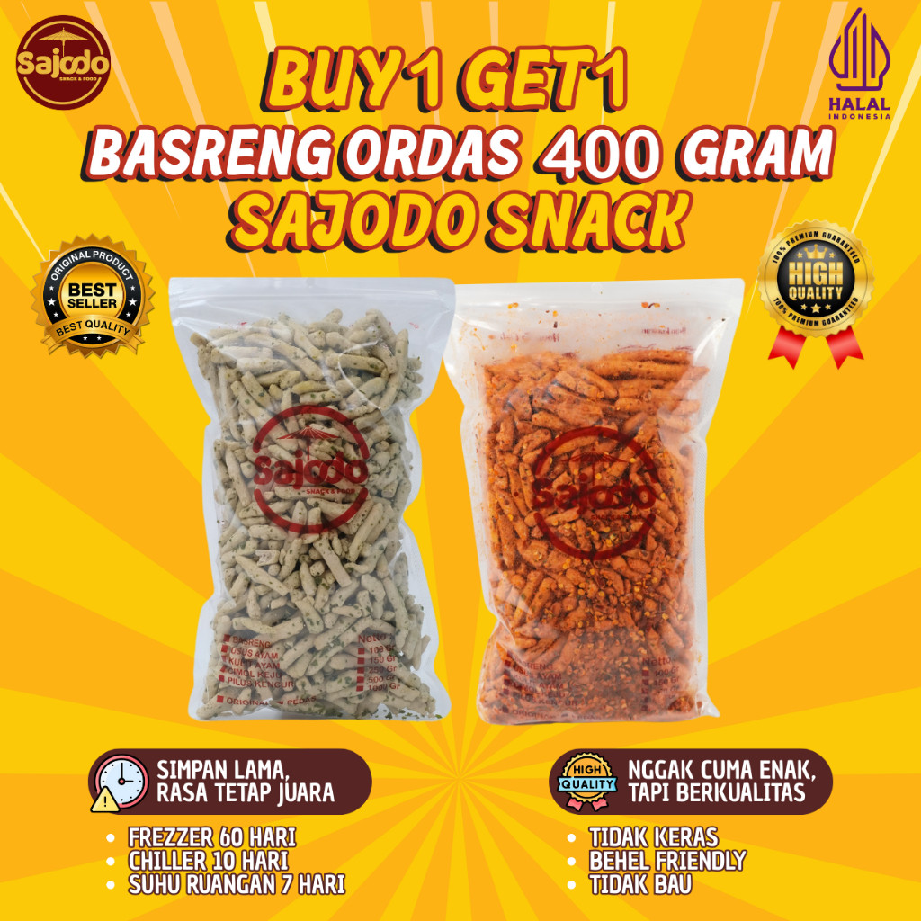 

SPECIAL BUY 1 GET 1 BASRENG ORDAS 800GR - SAJODO SNACK & FOOD AV