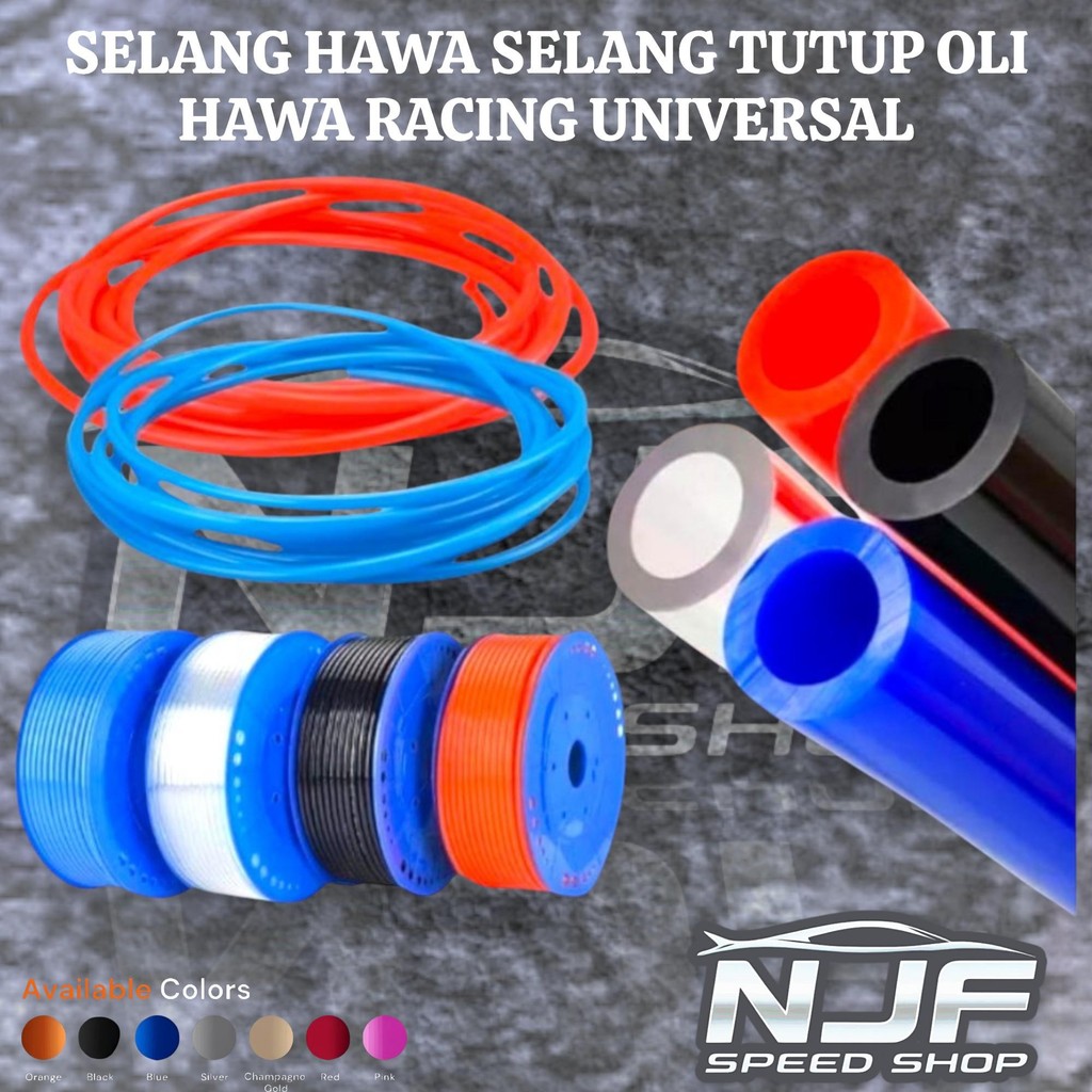 Selang Hawa Selang Tutup Oli Hawa Racing Universal Ukuran 12x7 Panjang 1meter Motor