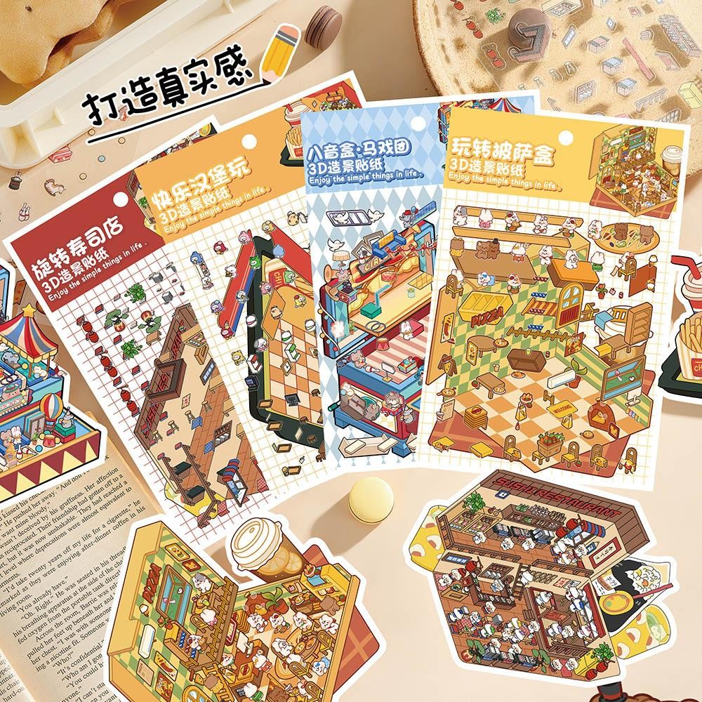 

Sticker Viral 3D Landscape DIY Premium Sticker Deco FOOD ROOM Korean Style Stiker Dekorasi Kamar Lucu Aesthetic Craftycharm