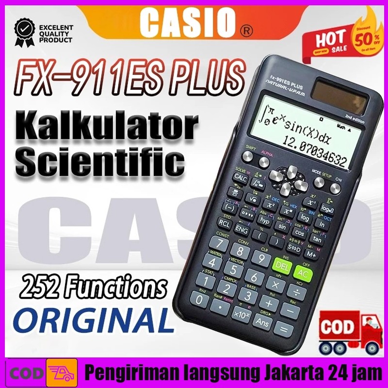 

CASIO Fx-991ES plus Kalkulator Ilmiah portabel isi ulang tenaga surya generasi terbaru Kalkulator Uji Fungsi Ilmiah Komputer
