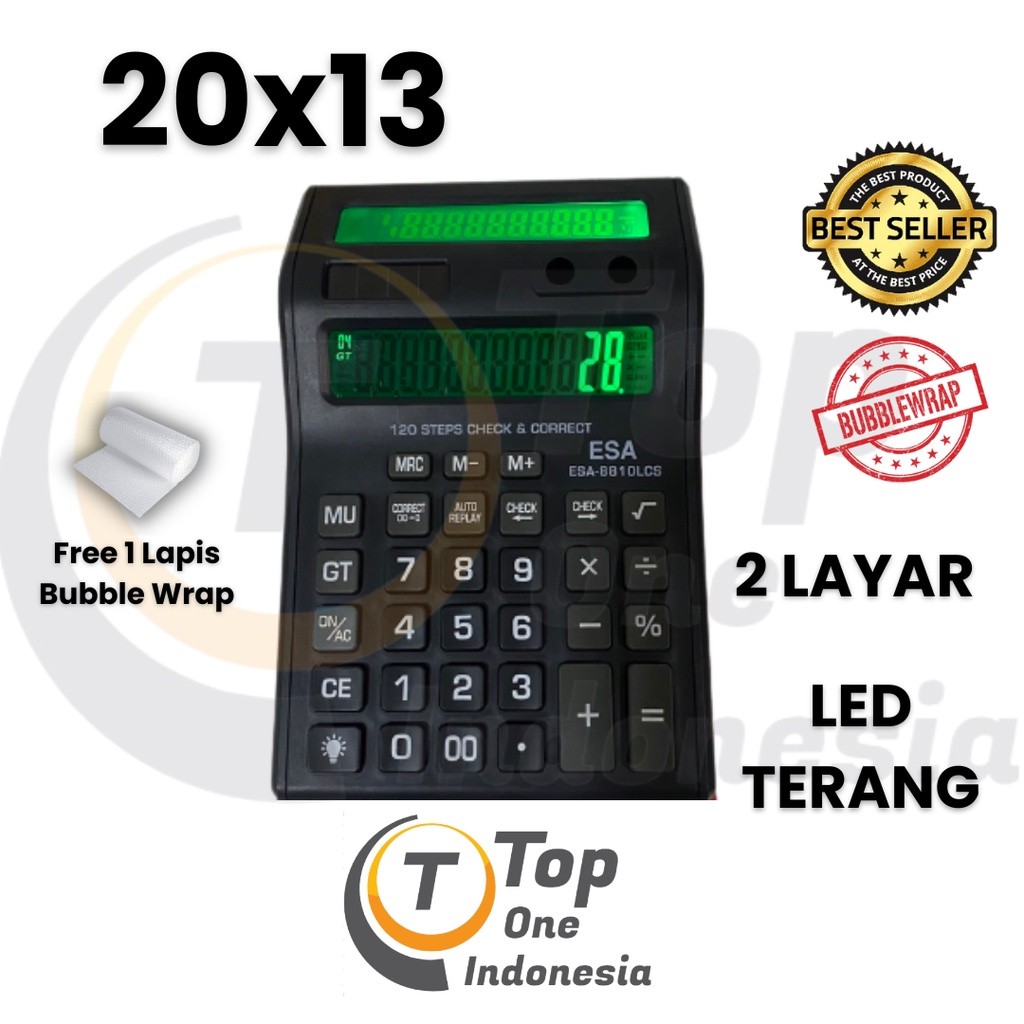Kalkulator Digital Besar 2 Layar 12 Digit | Kalkulator Check - Calculator Dagang Besar - Kalkulator 