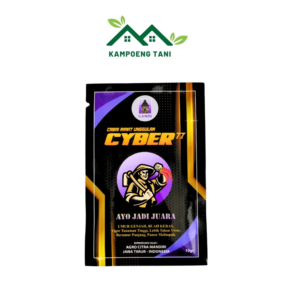 Benih Cabai Rawit CYBER 77 Cap Candi 10gr Buah Menggantung