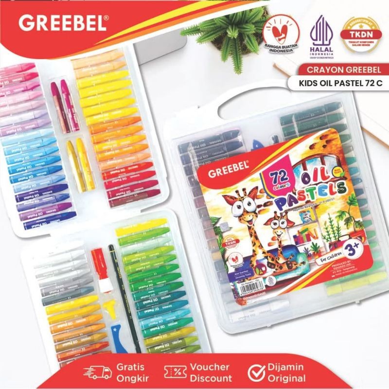 

New GREEBEL Crayon 72 Warna / Oil Pastel Greebel 72 WarnaPremium