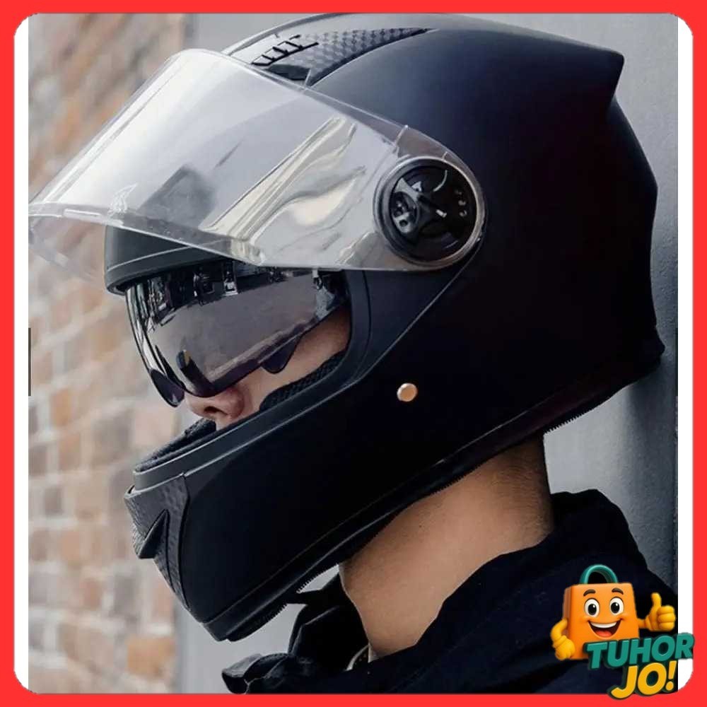 AXK Helm Full Face Motor Double Lens Anti Fog Motocycle Helmet - A557