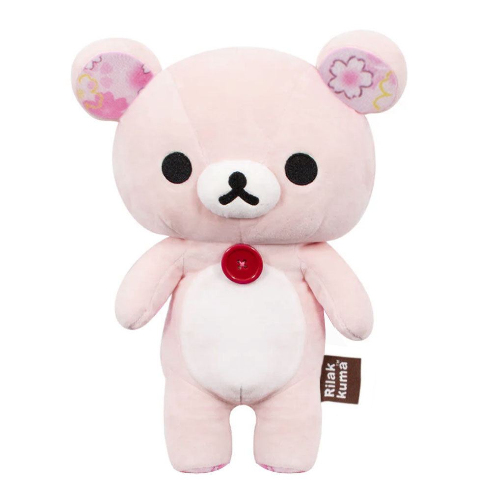 Cute Rilakkuma Pink Sakura Series Korilakkuma Bear With Cherry Blossoms Plush Stuffed Baby Kids Toy 