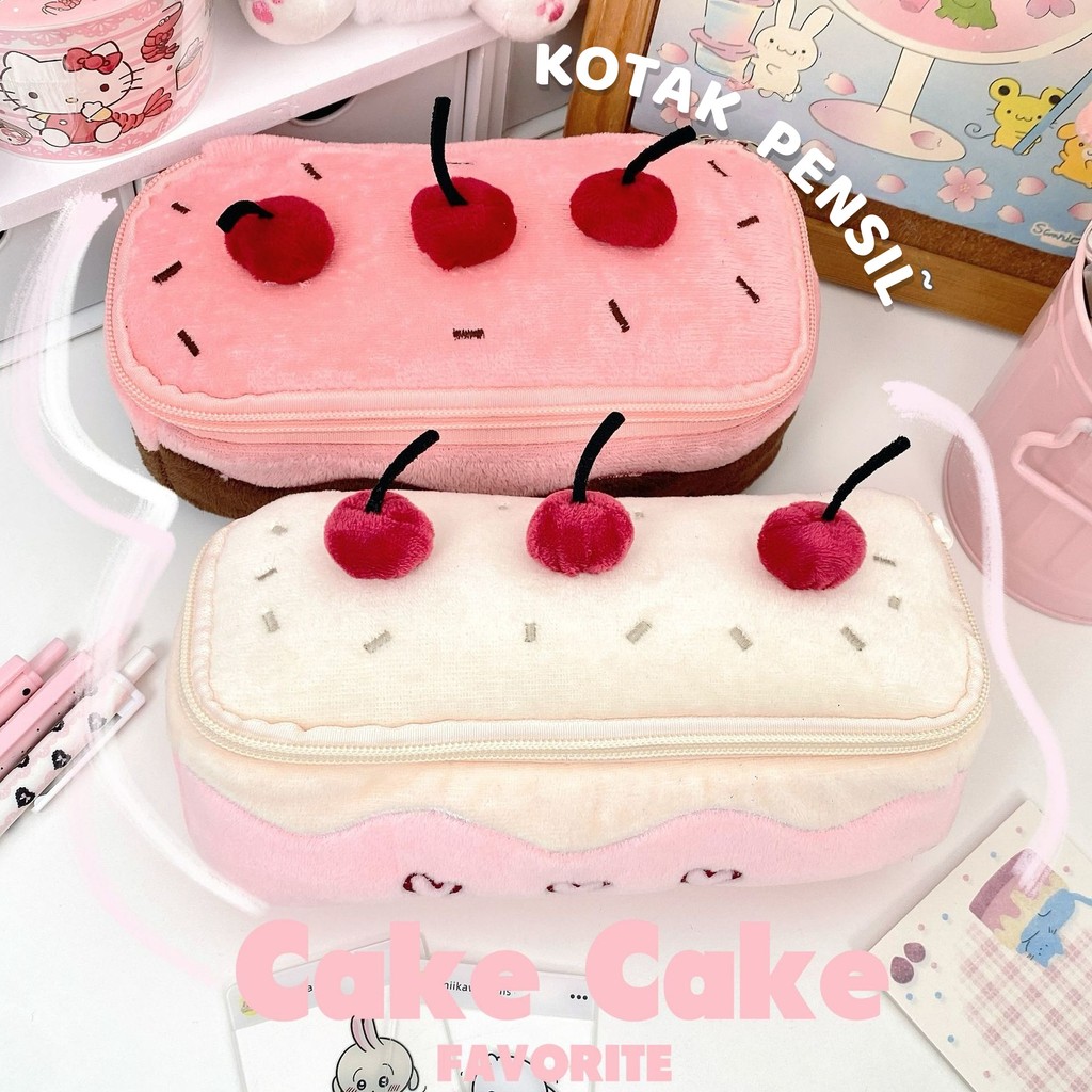 

Cherry Cake Pencil Case Ins Cake Pen High Value Student Besar Kapacity Pencil Box Bag Tas Lucu