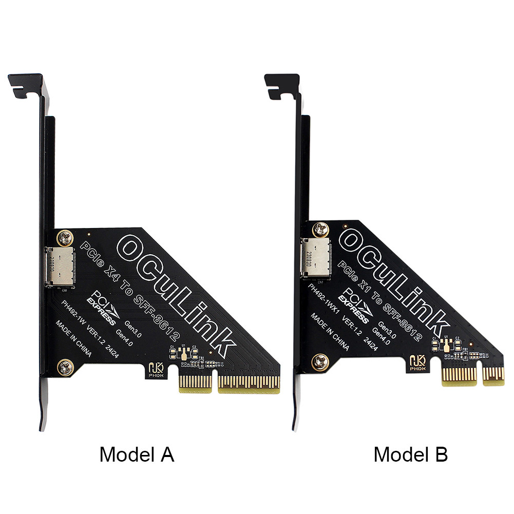 PCIe To SFF 8611&8612 Adapter Card PCIe 4.0X4/X1 To Oculink Adapter PCIe OCuLink SFF-8612 Adapter Ca