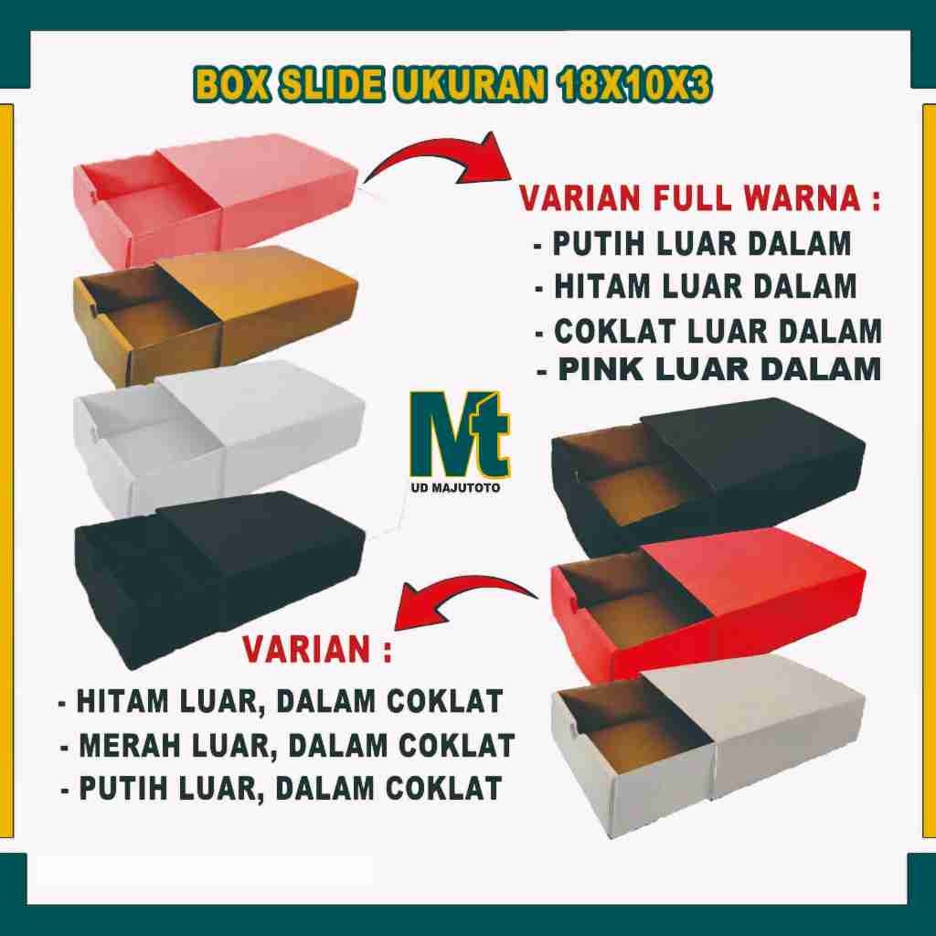 

Box 18x10x3 Cm / Box Sleding / Kardus Polos / Slide Box