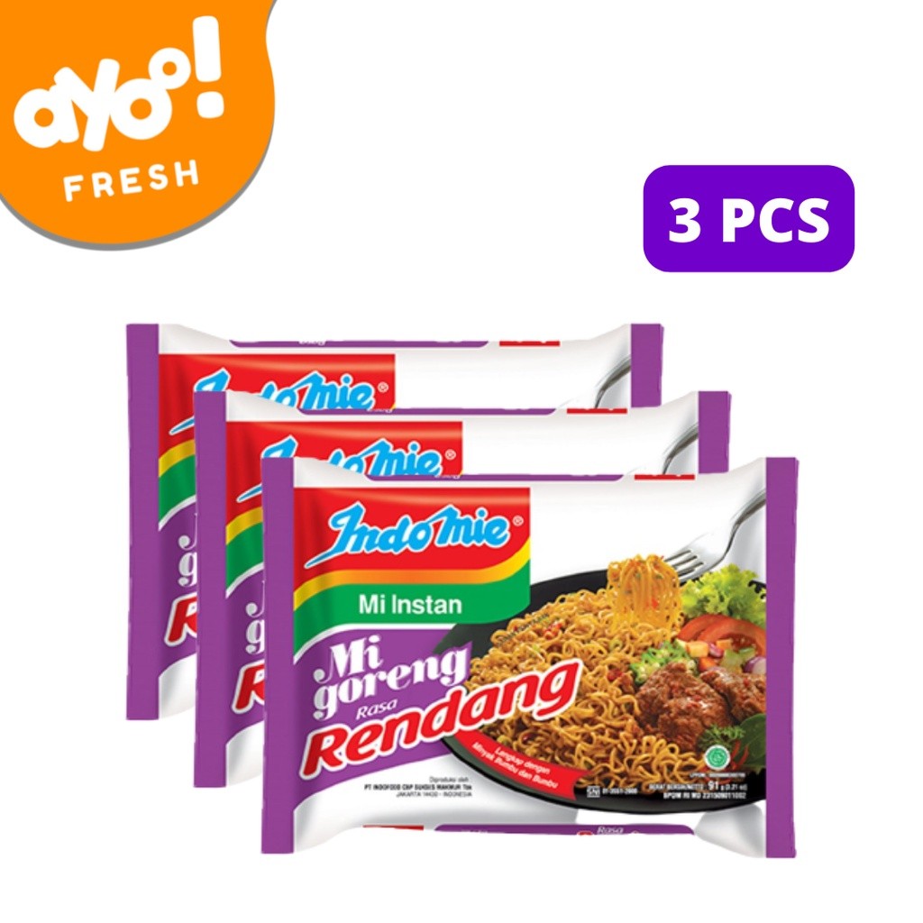 

Indomie Mie Goreng Rasa Rendang 3 Pcs Pack