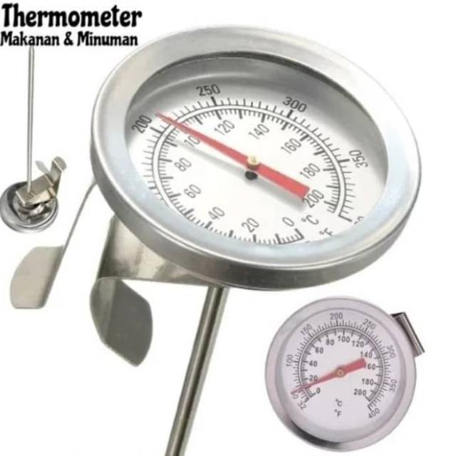 THERMOMETER MEKANIK  ALAT UKUR SUHU PANAS MINYAK GORENG KOPI SUSU MINUMAN MASAKAN