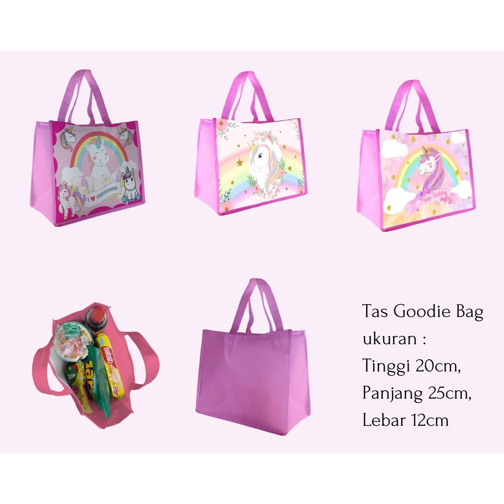 

GoodieBag Tas Ulang Tahun Karakter Anak Unicorn satuan murah bisa untuk snack box MCDY KFC