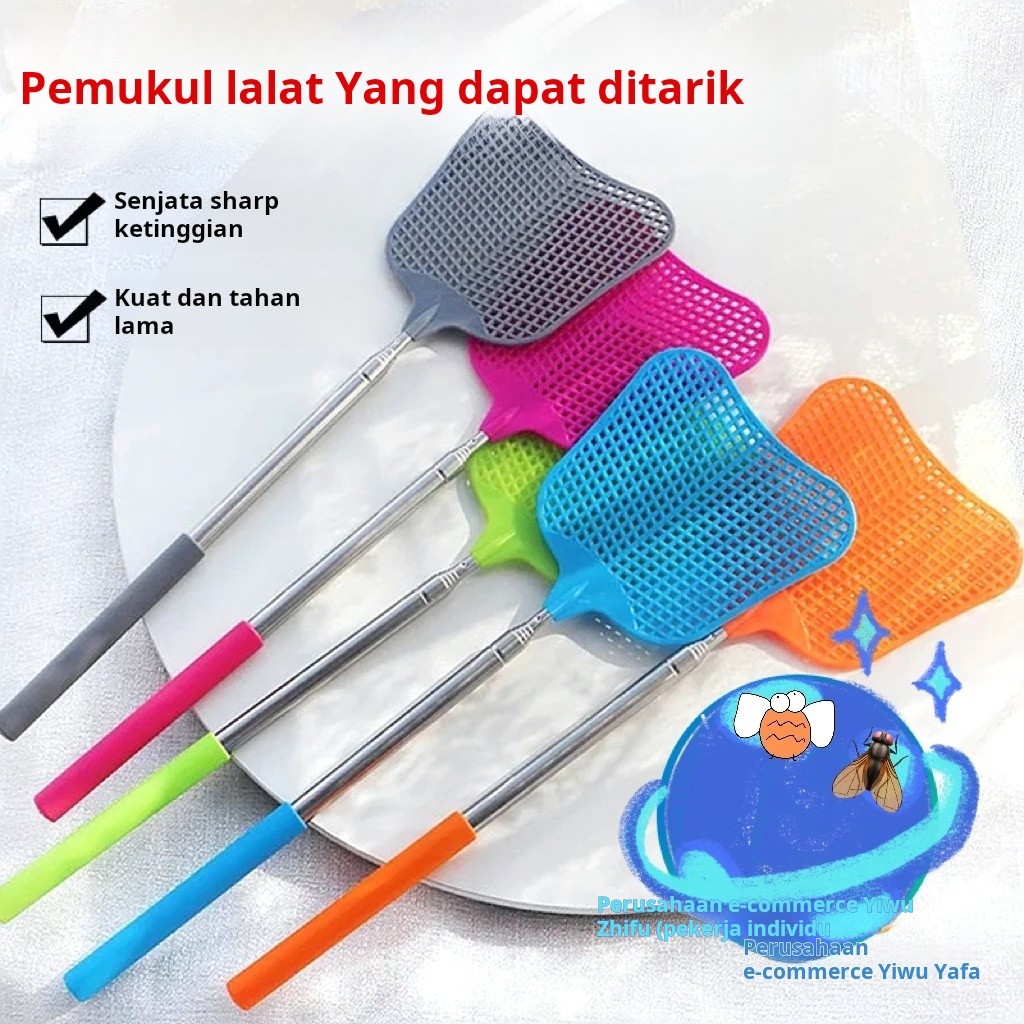 Pemukul lalat, pemukul lalat plastik jaring tebal, pemukul nyamuk musim panas, pemukul lalat tahan l