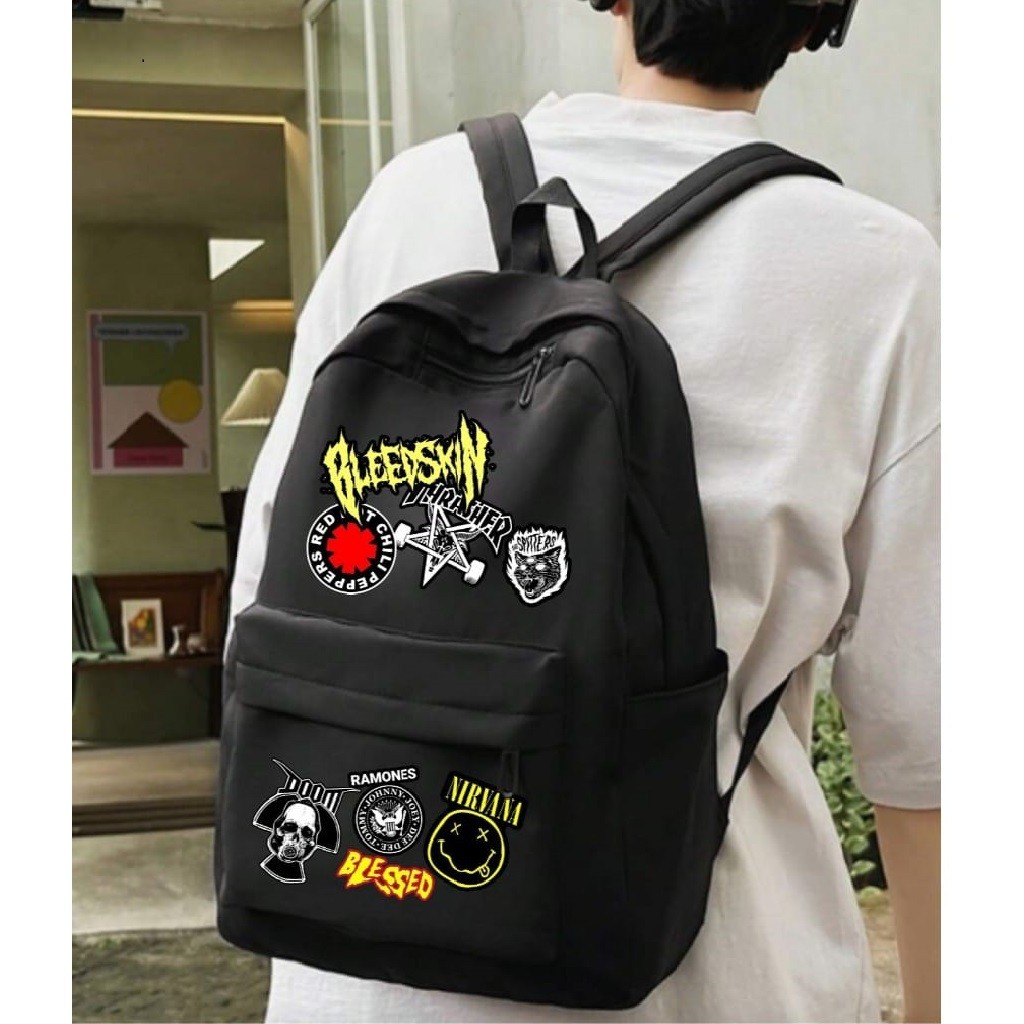 Tas Ransel Sekolah Cowok Cewek SMA/SMP - Tas Ransel Slot Laptop / Tas Ransel Motif Distro