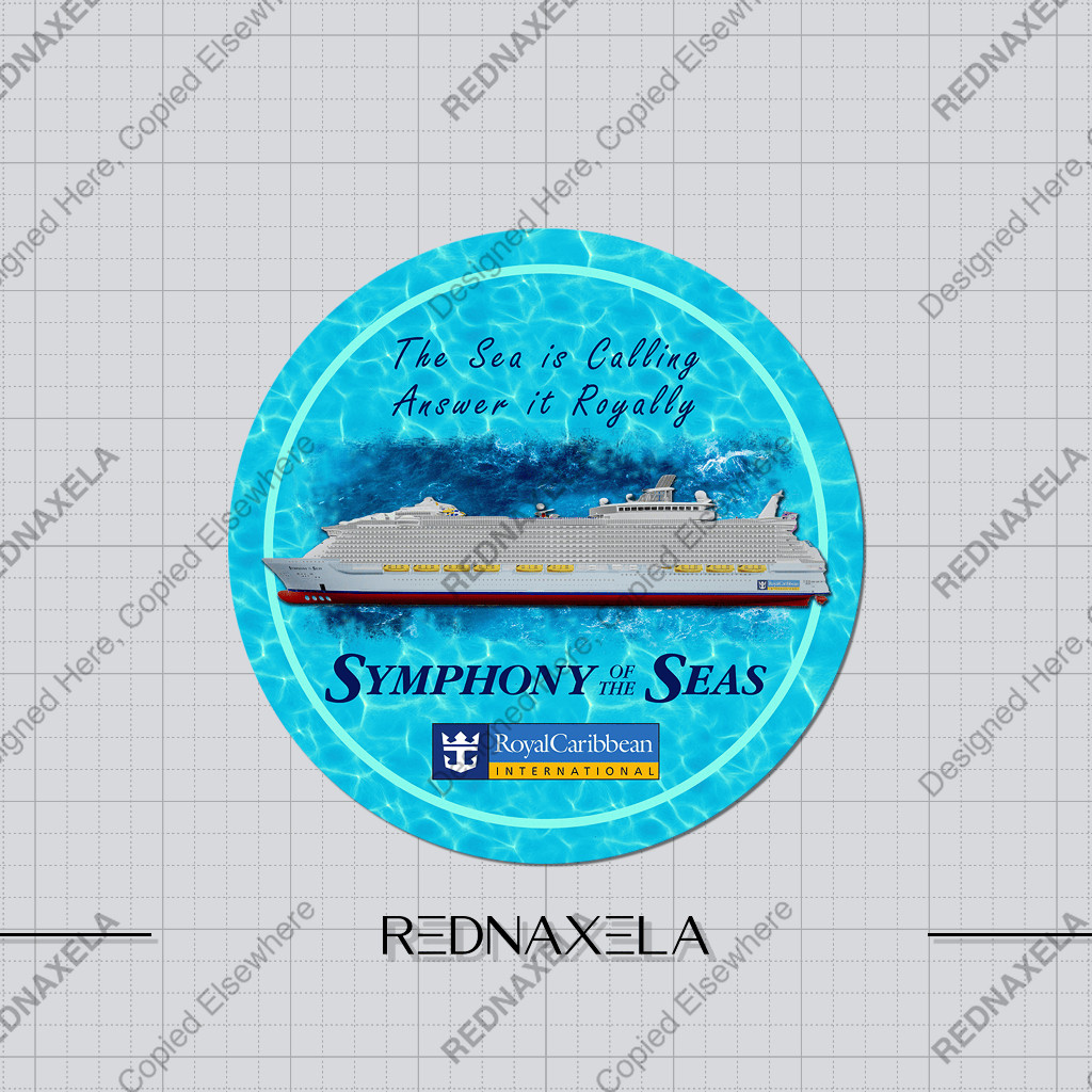 Stiker Vinyl Royal Caribbean Symphony of the Seas Cruise Ship | The Sea is Calling Answer it Royally