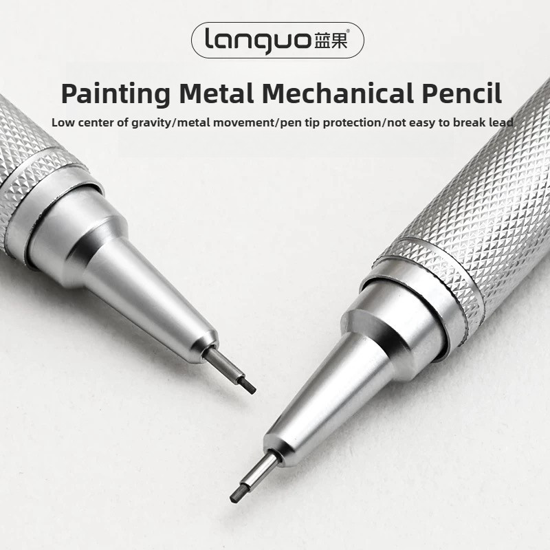 

Metal Mechanical Pencil 0.3/0.5/0.7 mm Low Gravity Drawing Automatic HB Pencil Set with Leads Office School Writing Art Supplies