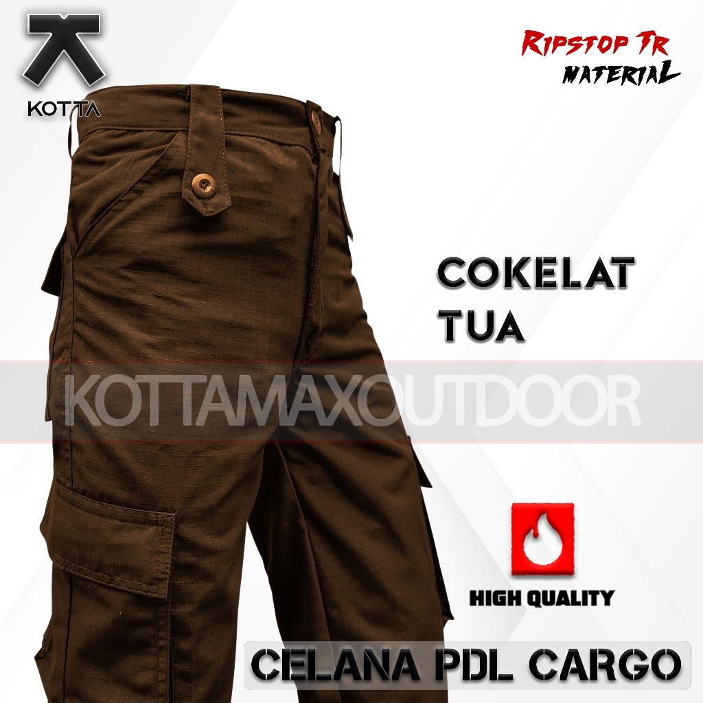 CELANA PDL POLISI CARGO KEMPOL COKELAT POLISI SATPAM RIPSTOP PANJANG