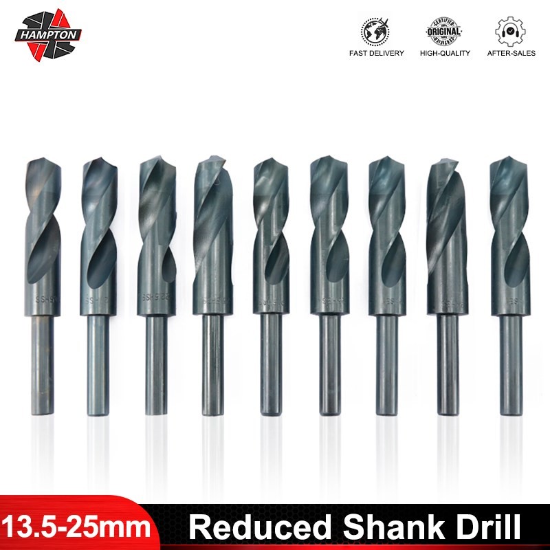 

Hampton HSS Twist Drill Bit Nitriding Coating Drill Bit 14mm Shank Center Metal Drilling for Power Tools CNC Lathe Machine