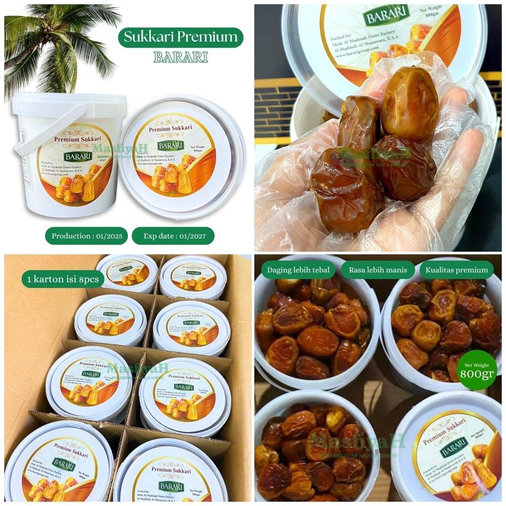 

KURMA SUKARI BARARI EMBER 800GR ORIGINAL SUKARI BARARI DATE TRAVEL PACK CEMILAN SEHAT MAKANAN SUNNAH OLEH OLEH HAJI SOUVENIR HAJI UMRAH UMROH TB