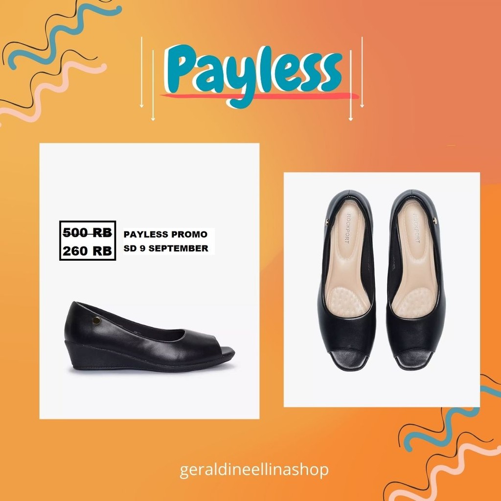 Sepatu wedges wanita seri  ROCKPORT ELODIE OPEN TOE PAYLESS 100% ori