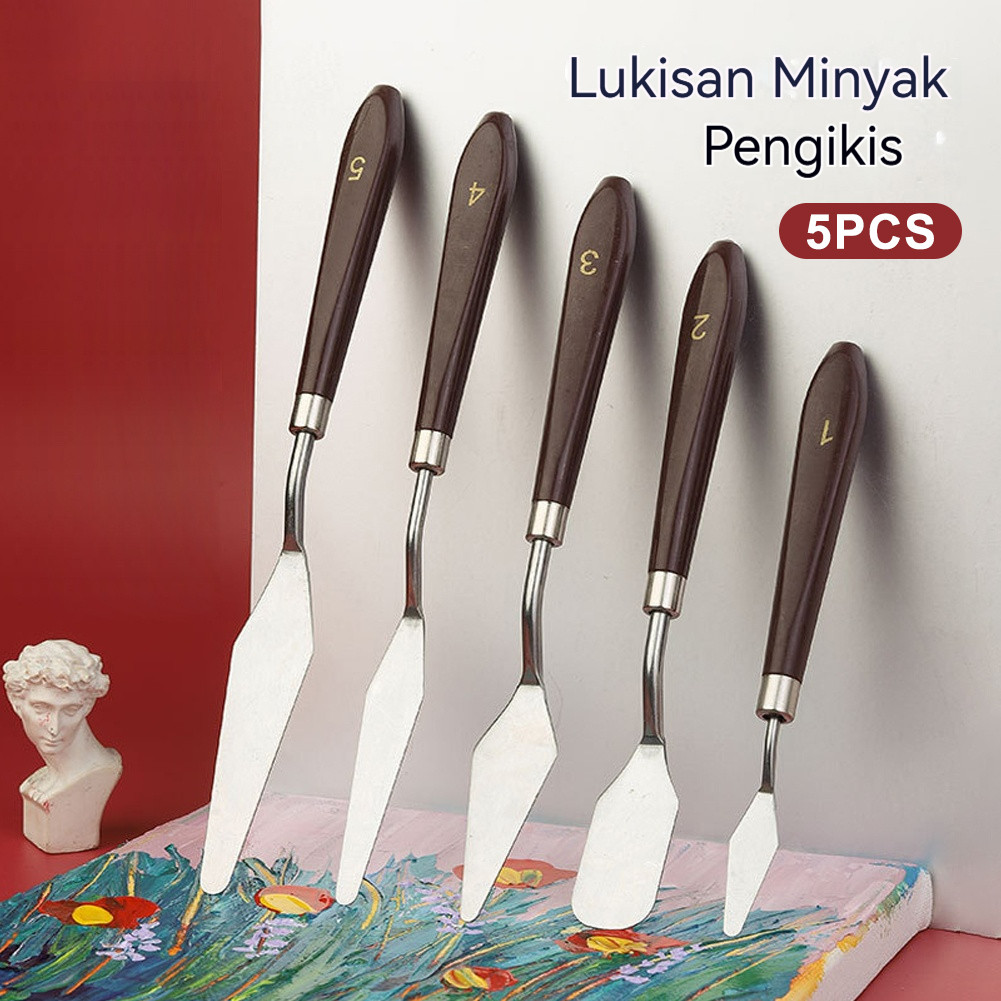 

5PCS Pisau Palet Manual Pisau Lukis untuk Kue Buttercream Pembuatan Kue Yamama Baking