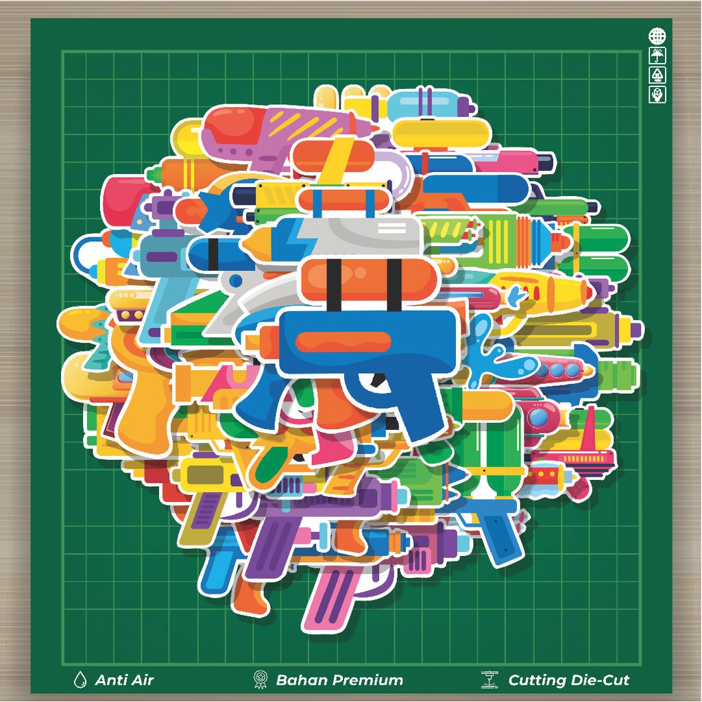 

HOT 50 PCS Stiker Pistol Cartoon Stiker Fashion Cars Decal Dingin Kartu Album Custom Vinyl Anti Air- Sticker Aesthetic Buku Journal Koper Casing HP Tablet Laptop Helm Motor Botol Minum